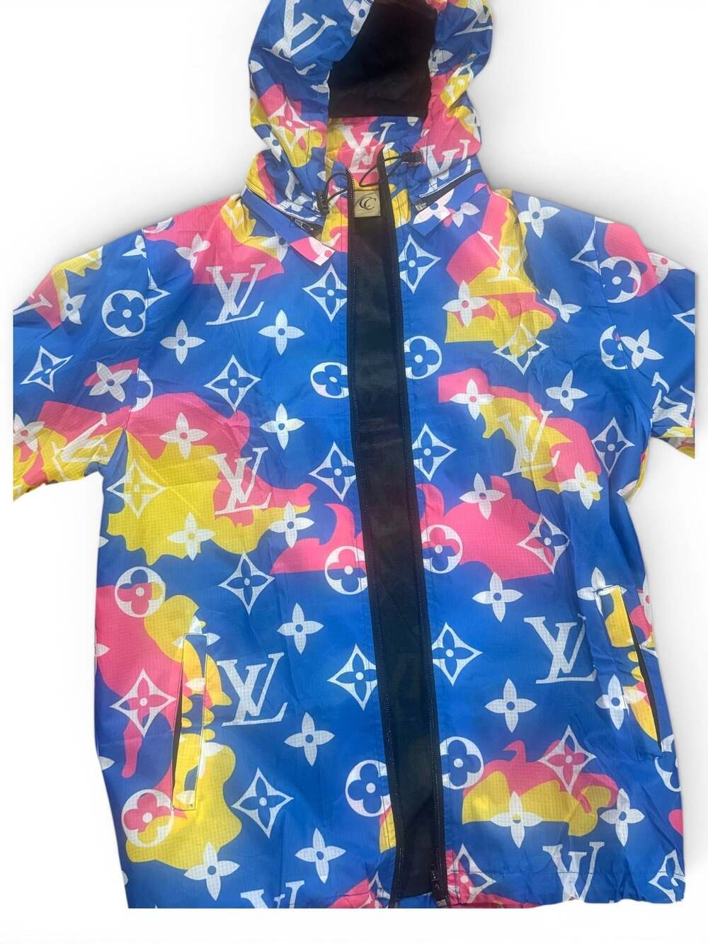 CC Monogram Watercolor Hooded Windbreaker Jacket Size S- Streetwear - Picture 4 of 7